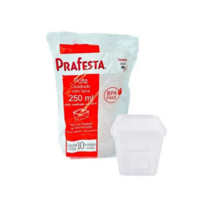 Pote Quad 250ml C/tp Lacre F/m 10UN